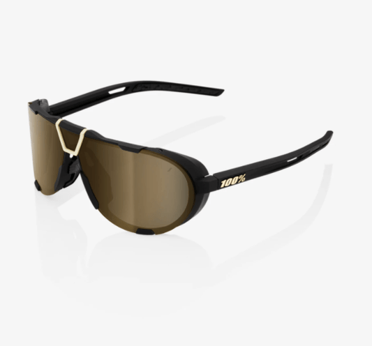 100% Westcraft Soft Tact Black Sunglasses, Soft Gold Mirror Lens