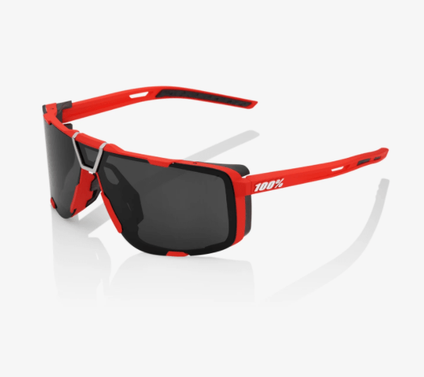100% Eastcraft Soft Tact Red Sunglasses, Black Mirror Lens