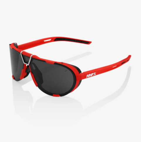 100% Westcraft Soft Tact Red Sunglasses, Black Mirror Lens