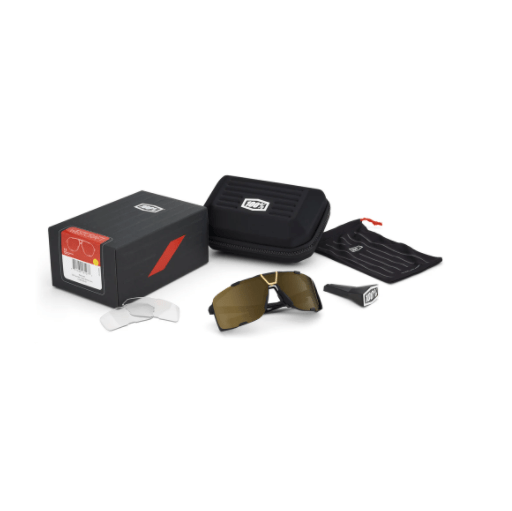 100% Eastcraft Soft Tact Black Sunglasses, Soft Gold Mirror Lens