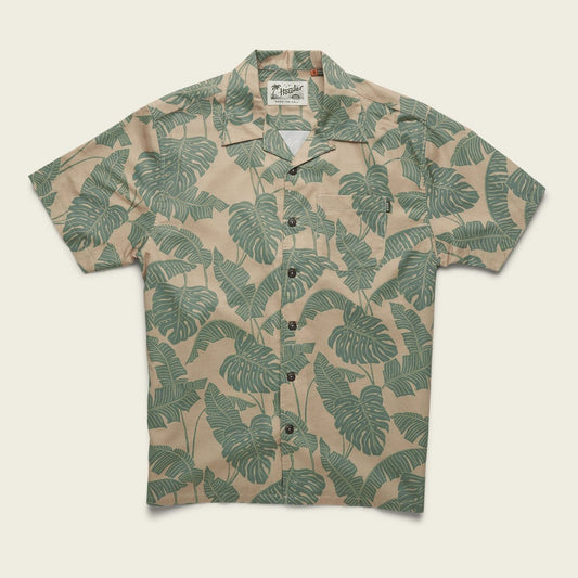 Howler Brothers Monoloha Shirt - Monstera Print : Canopy Khaki