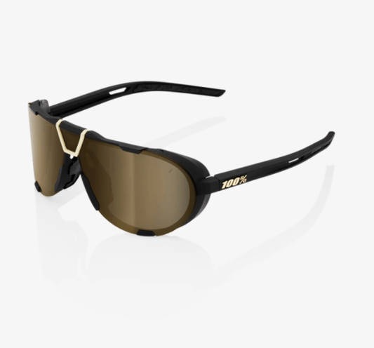 100% Westcraft Soft Tact Black Sunglasses, Soft Gold Mirror Lens