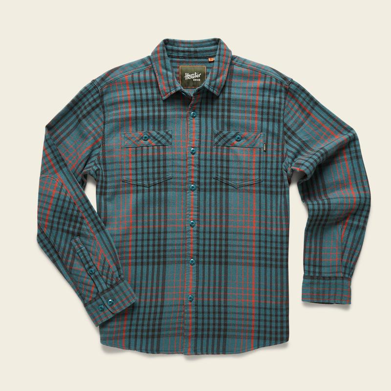 Howler Brothers Rodanthe Flannel - Shadow Plaid : Mirage Blue