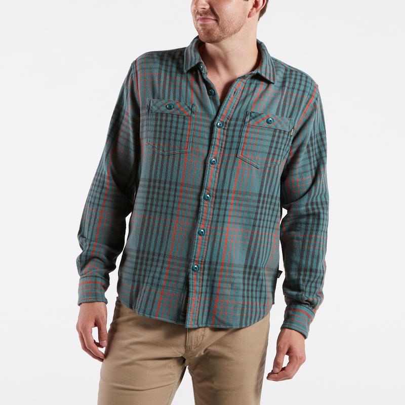 Howler Brothers Rodanthe Flannel - Shadow Plaid : Mirage Blue